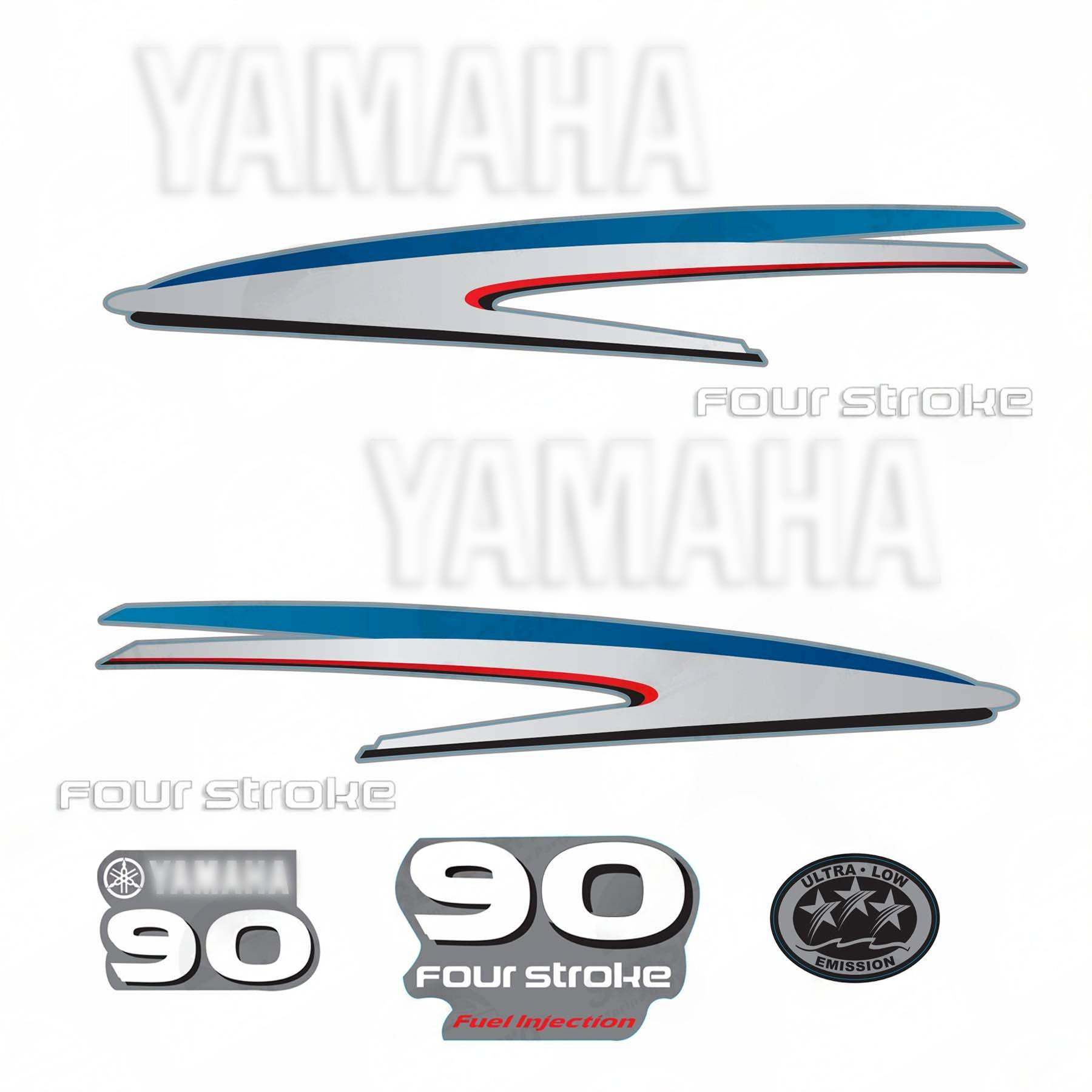 Yamaha 90HP Four Stroke Outboard Engine Decals Sticker Set - Premium ...