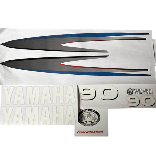 Yamaha 90HP Four Stroke Outboard Engine Decals Sticker Set - Premium Reproduction Graphics