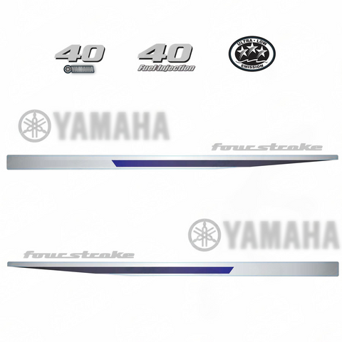 Yamaha 40HP Four Stroke Outboard Engine Decals Sticker Set – Fits Yamaha F40 Series