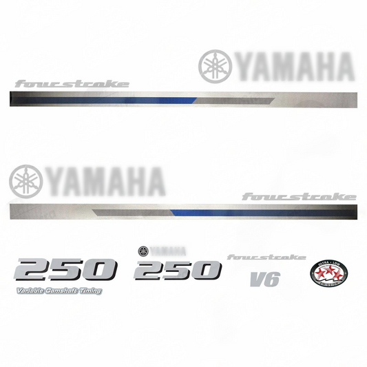 Yamaha 250hp 4-Stroke Outboard Engine Reproduction Decals Sticker Set Marine – Fits Yamaha F250H/FL250H V6 3.4L
