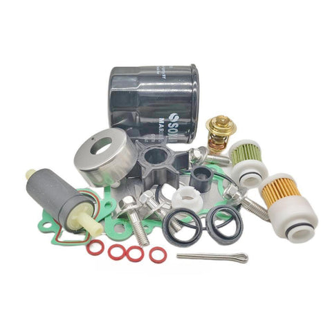 Water Pump Impeller Kit for Yamaha 40 / 50 HP 2-Stroke (1994-05), F40 / F50 / F60 4-Stroke (1996+) 63D-W0078-01 JLM Marine