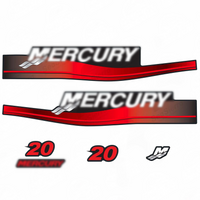 Mercury 20HP 2-Stroke Outboard Engine Decal Sticker Kit – Red (1999-2006)