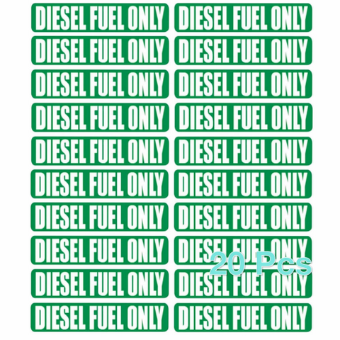 Diesel Fuel Only Stickers – Pack of 20 Weatherproof Labels