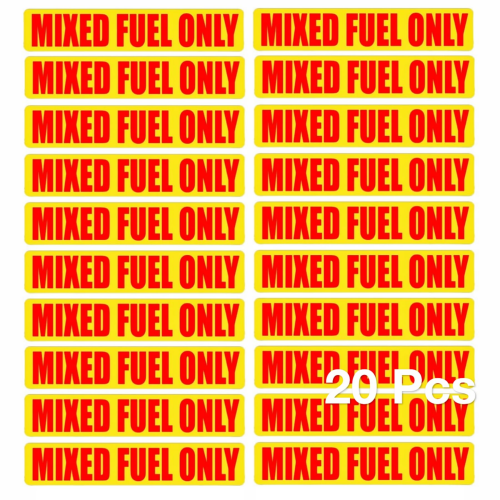 Mixed Fuel Only Stickers – Fits Outboard Motors, Fuel Tanks & Gas Cans (20 Pack)