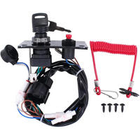 Ignition Key Switch Assembly – Fits Suzuki Marine Outboard Engines (Replaces 37100-96J24, 37100-96J25)