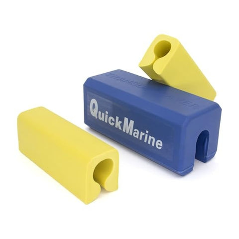 Single Ram Transom Saver Kit – Blue Rectangular Body + 2 Yellow Trailering Motor Locks – Fits Yamaha/Mercury/Honda/Suzuki