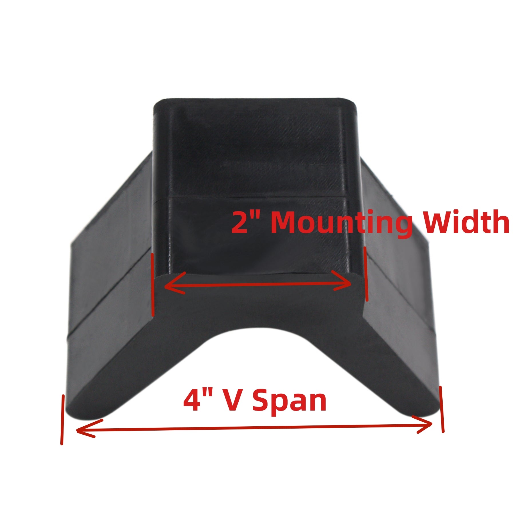 2" V-Style Boat Trailer Bow Stop Polyurethane by 1/2" Mounting Hole