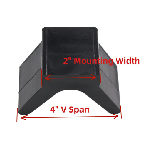 V - Style Boat Trailer Bow Stop – Polyurethane 2" Base Width, 4" V - Span (Mounting Hole: 1/2") - JLM Marine Boat Parts Limited