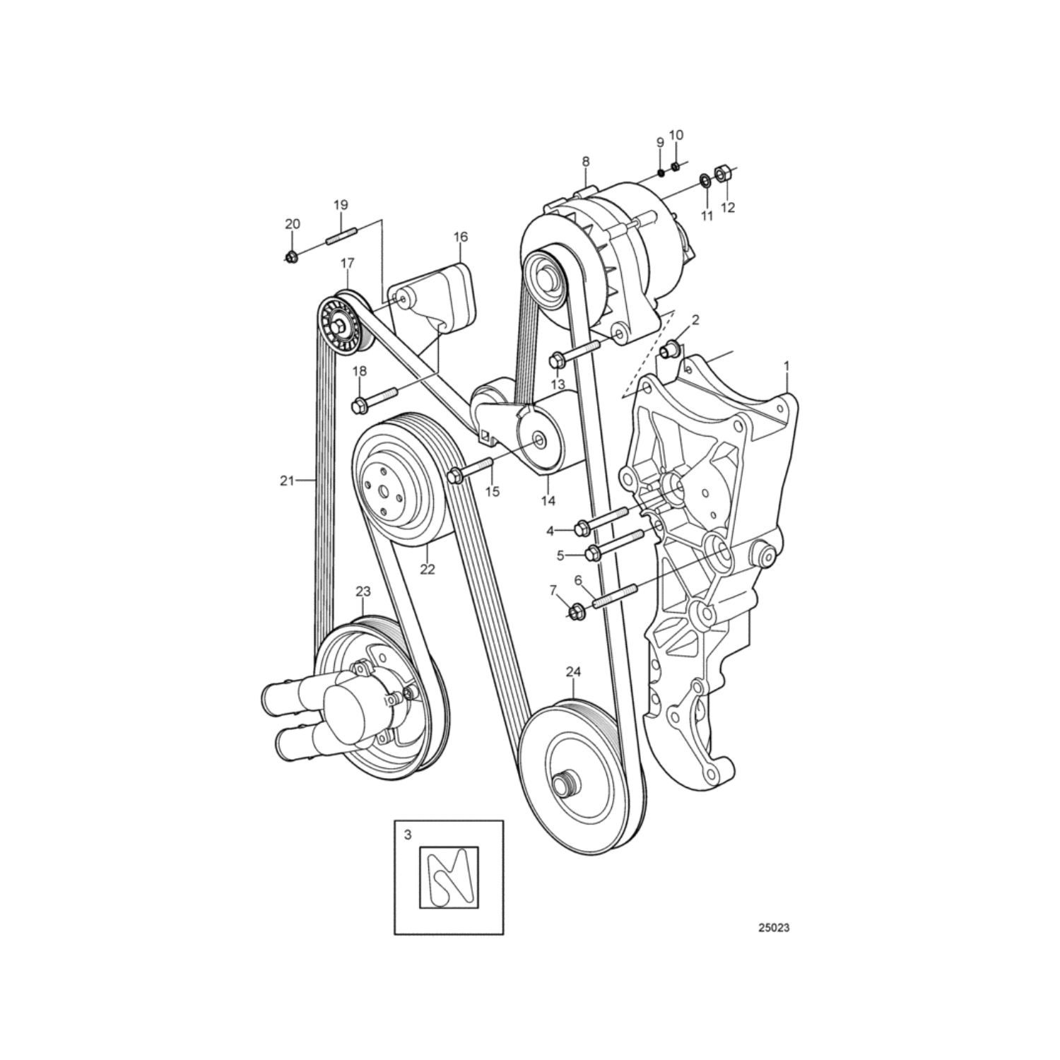 Serpentine Belt – Fits Volvo Penta 4.3L, 5.0L, 5.7L Engines (Replaces 3860086) - JLM Marine Boat Parts Limited