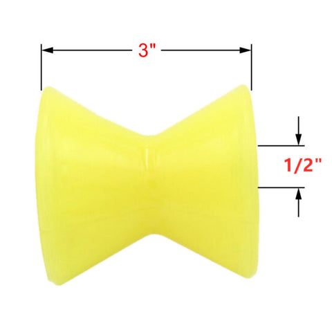 Polyurethane Boat Trailer Bow Roller, 3 Inch × 1/2 Inch Shaft – Fits Various Boat Trailers - JLM Marine Boat Parts Limited