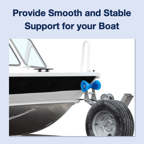 boat trailer roller polyurethane red 3x5 JLM Marine bell-shaped blue roller on white boat trailer