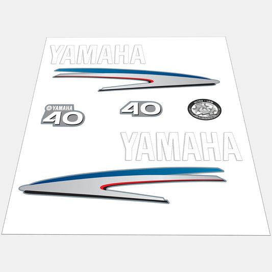 Yamaha 40 HP Outboards Motor Top Cowl Cove Decal Sticker Kit - JLM Marine - JLM Marine Boat Parts Limited
