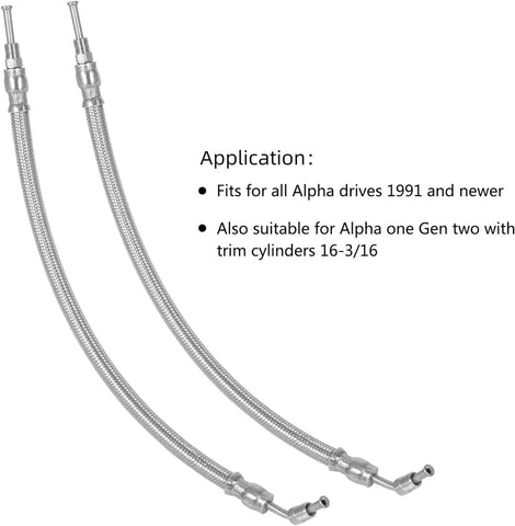 Power Trim Tilt Hydraulic Ram Cylinder Hose Kit – Fits MerCruiser Alpha One Gen 2 & Bravo 1/2/3 (Replaces 32 - 864959, 32 - 864960, 32 - 99904Q2) - JLM Marine Boat Parts Limited