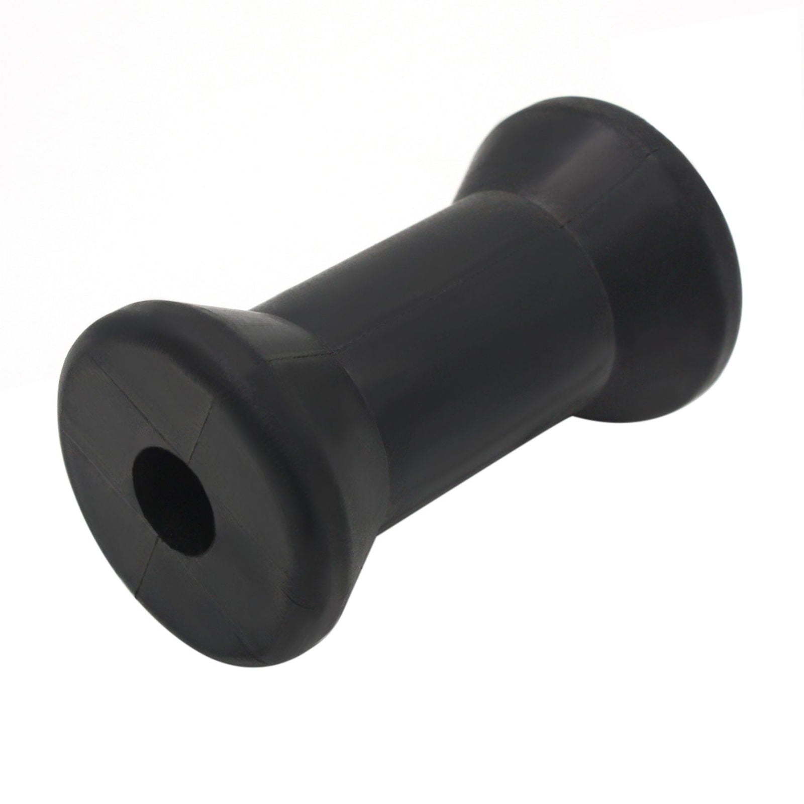 photo: jlm marine 4-bolt trailer spool roller black 3.5 inch diameter with center hole smooth cylindrical shape
