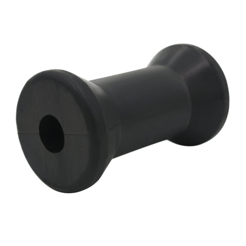 photo of jlm marine black rubber hourglass spool roller with 1 2 shaft holes