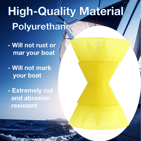 Boat Trailer Bow Roller (Blue Polyurethane) – Fits Most Boat Trailers - JLM Marine Boat Parts Limited