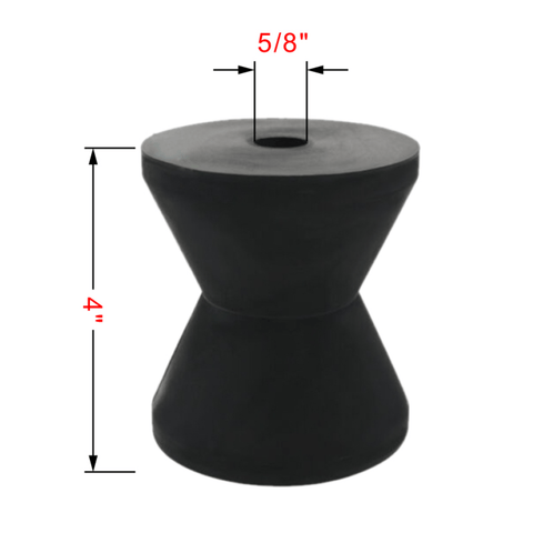 4" Amber PVC Bow Roller with 1/2" Shaft – Fits Boat Trailers (Replaces 86287) - JLM Marine Boat Parts Limited