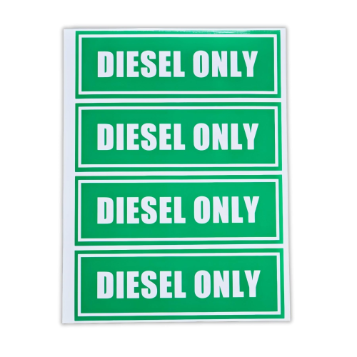 4PCS Diesel Only Vinyl Labels for Trucks Equipment – Fits Marine Vessels & Land Equipment (Replaces OEM Warning Decals)
