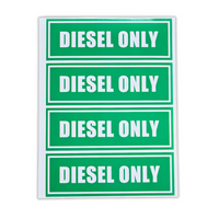 4PCS Diesel Only Vinyl Labels for Trucks Equipment – Fits Marine Vessels & Land Equipment (Replaces OEM Warning Decals)