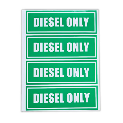 4PCS Diesel Only Vinyl Labels for Trucks Equipment – Fits Marine Vessels & Land Equipment (Replaces OEM Warning Decals)