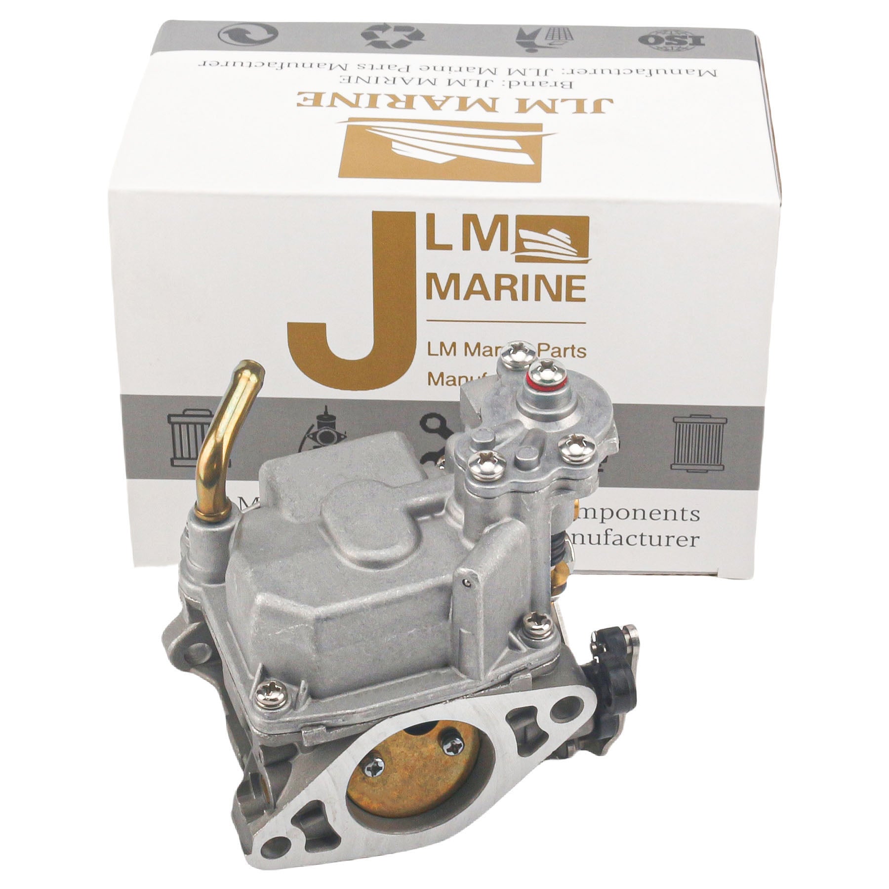 photo carburetor for tohatsu nissan 9.8hp mfs nsf 3dp031000 silver aluminum with brass fuel inlet throttle linkage