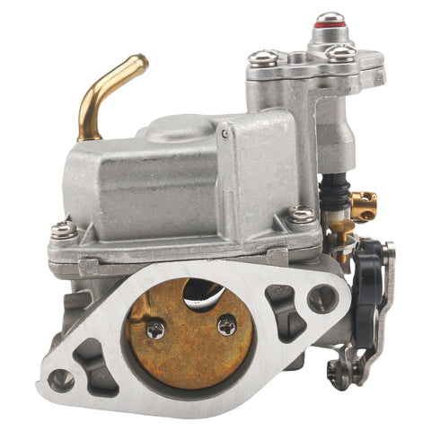 photo jlm marine carburetor for tohatsu nissan 3dp 03100-0 with silver brushed aluminum body and brass fuel inlet