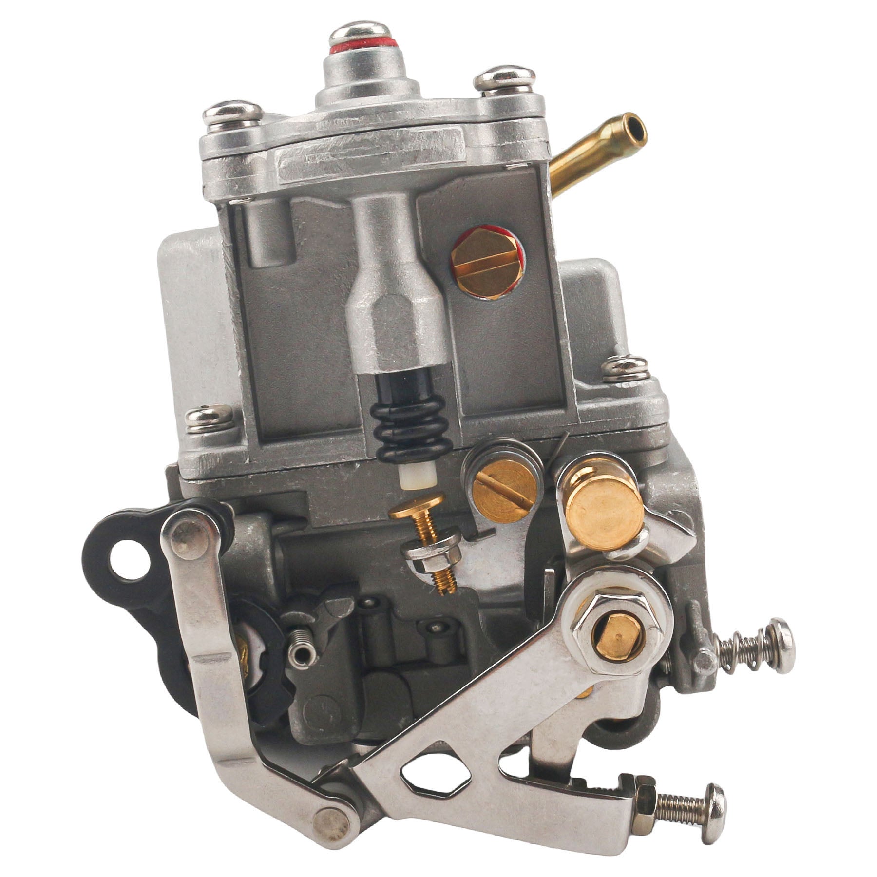 jlm marine carburetor 3dp031000 for tohatsu nissan 9.8hp with red cap brass idle screw linkage and hexagonal bolt