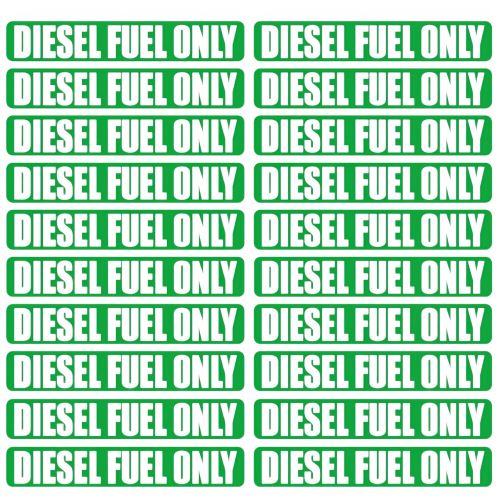 Diesel Fuel Only Stickers – Fits Marine Vessels and Equipment (Weatherproof Vinyl)
