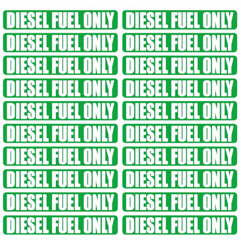 Diesel Fuel Only Stickers – Fits Marine Vessels and Equipment (Weatherproof Vinyl)