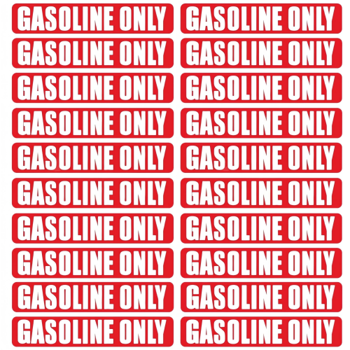 Gasoline Only Stickers – Fuel Identification Labels for Tanks, Cans, and Equipment (20-Pack)