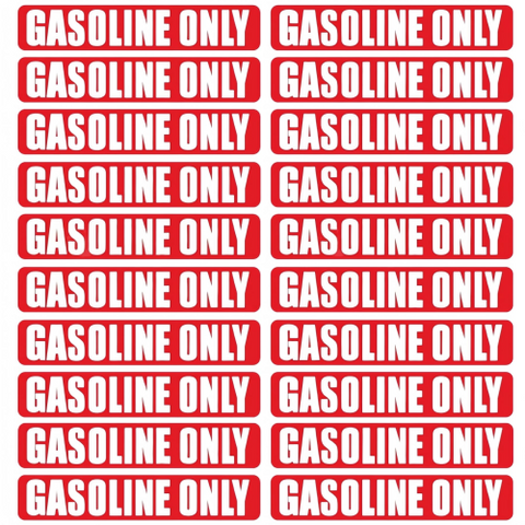 Gasoline Only Stickers – Fuel Identification Labels for Tanks, Cans, and Equipment (20-Pack)