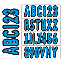 3" Blue Marine Boat Registration Numbers and Letters Kit – Fits All Boat Brands & PWC (Meets USCG Requirements)