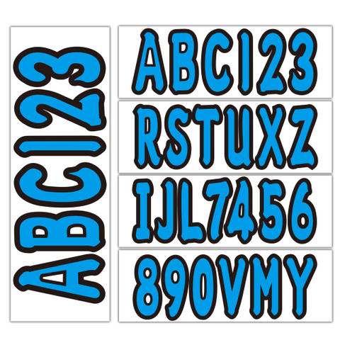 3" Blue Marine Boat Registration Numbers and Letters Kit – Fits All Boat Brands & PWC (Meets USCG Requirements)
