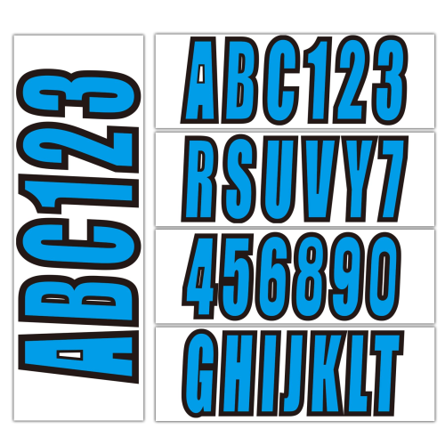 Marine Alpha-Numeric Registration Numbers and Letters – Fits Boats & PWC (QuickMarine Blue Kit)