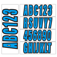 Marine Alpha-Numeric Registration Numbers and Letters – Fits Boats & PWC (QuickMarine Blue Kit)