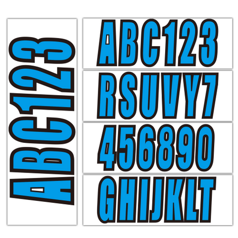 Marine Alpha-Numeric Registration Numbers and Letters – Fits Boats & PWC (QuickMarine Blue Kit)