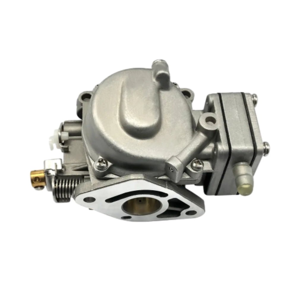 photo carburetor for mercury 4hp 5hp 812648t jlm marine silver metal with mounting flange fuel inlet and throttle linkage