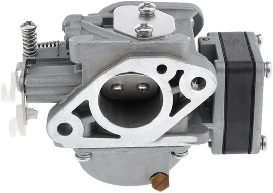 photo carburetor for mercury 6 8 9.8 hp 803687t04 JLM Marine silver with black rubber and brass accents intake port mounting flange bowl