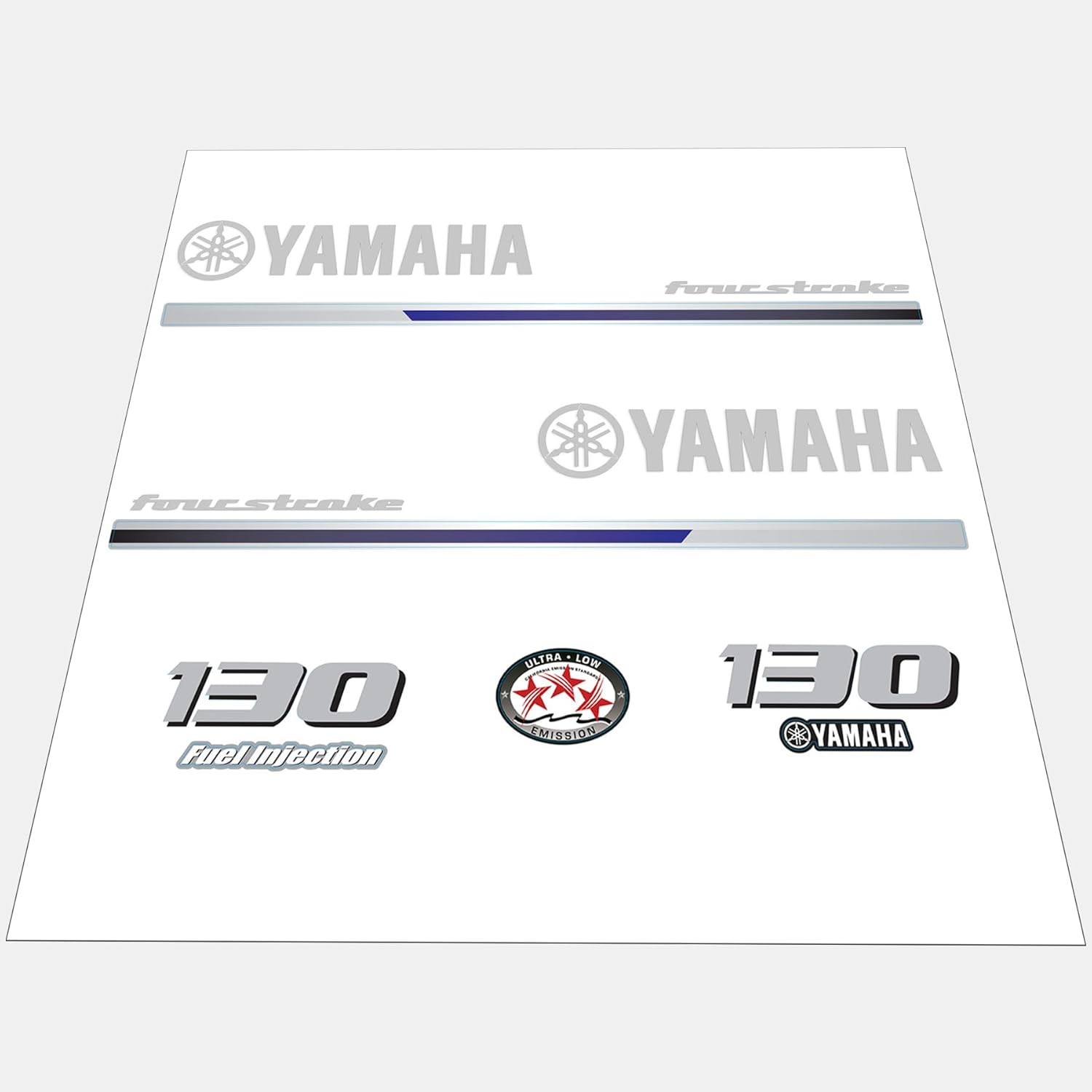 Yamaha 130 HP Outboards Motor Top Cowl Cove Decal Sticker Kit - JLM Marine - JLM Marine Boat Parts Limited