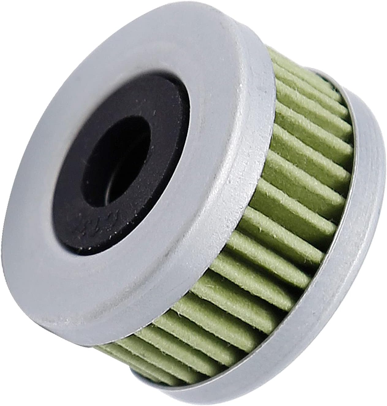 photo jlm marine fuel filter element 16911-zz5-003 for honda bf 40 50 60 hp with green pleated paper media and silver metal end caps