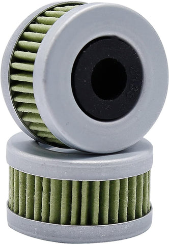 close-up photo of stacked green fuel filter elements for Honda BF 40-50-60hp, part zz5-003, JLM Marine