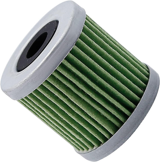 photo: jlm marine fuel filter element for honda bf 90 250 hp 16911-zy3-010-18-79908, green pleated fibrous material, silver metal top with black rubber seal