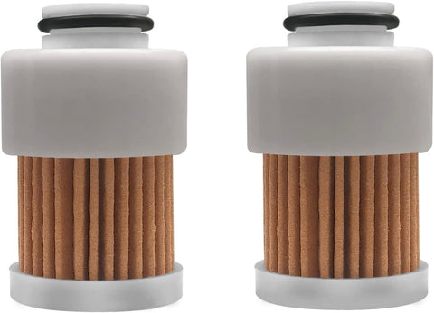 photo JLM Marine fuel filter element for Mercury 75-115 hp 881540, white cylinders with gray band and pleated light brown elements
