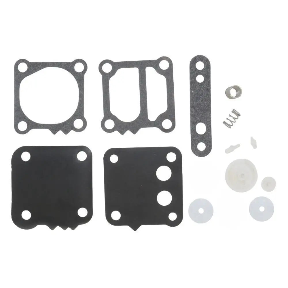 photo of JLM Marine mercury 70-115 hp fuel pump diaphragm kit with square dark gaskets and white circular discs