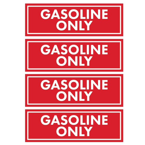 Gasoline Only Stickers – Fuel Tank Labels (4-Pack, 1" Round)