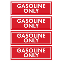 Gasoline Only Stickers – Fuel Tank Labels (4-Pack, 1" Round)