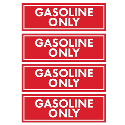 Gasoline Only Stickers – Fuel Tank Labels (4-Pack, 1" Round)