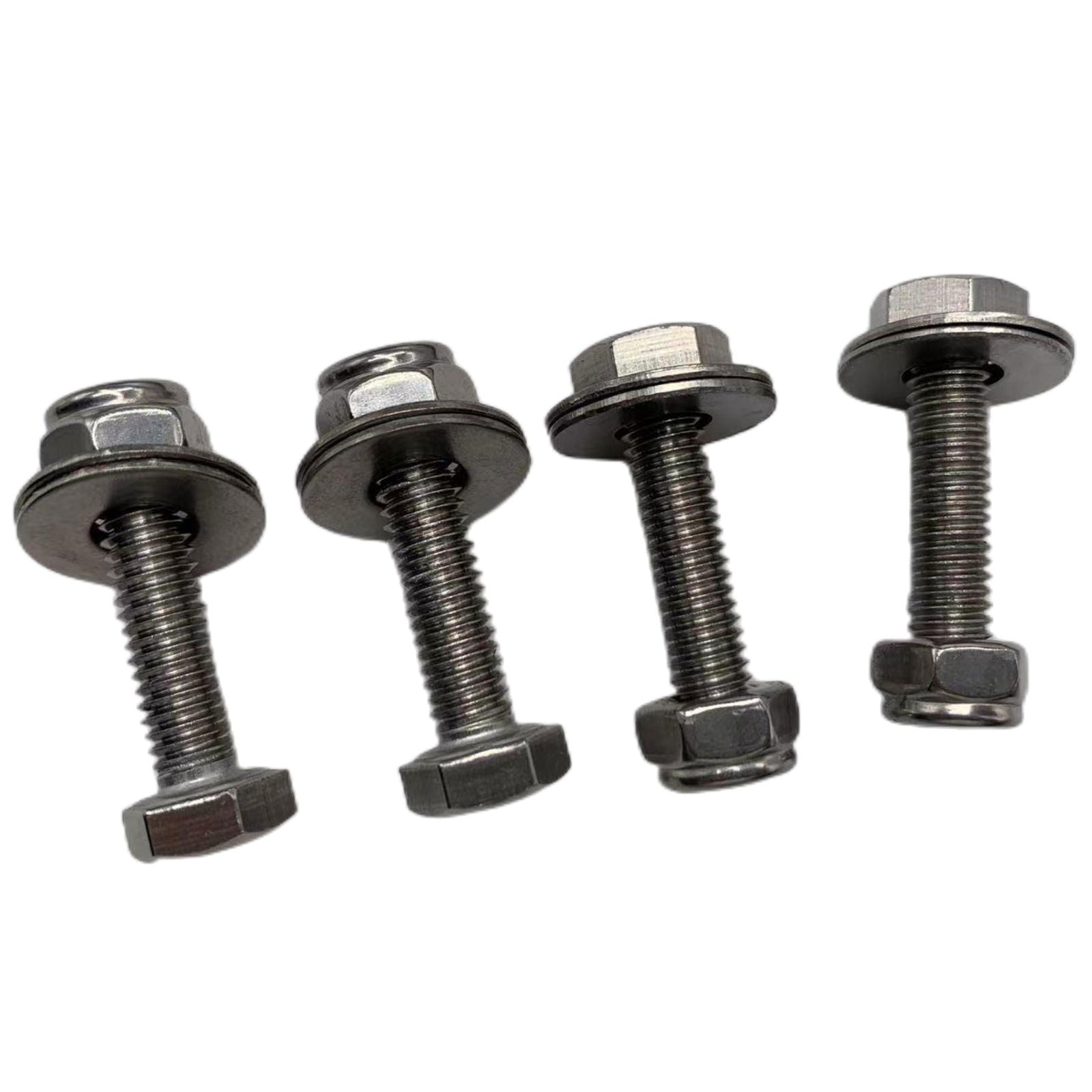 close-up photo jlm marine stainless steel flange head bolts with nuts for 5-150 hp outboard