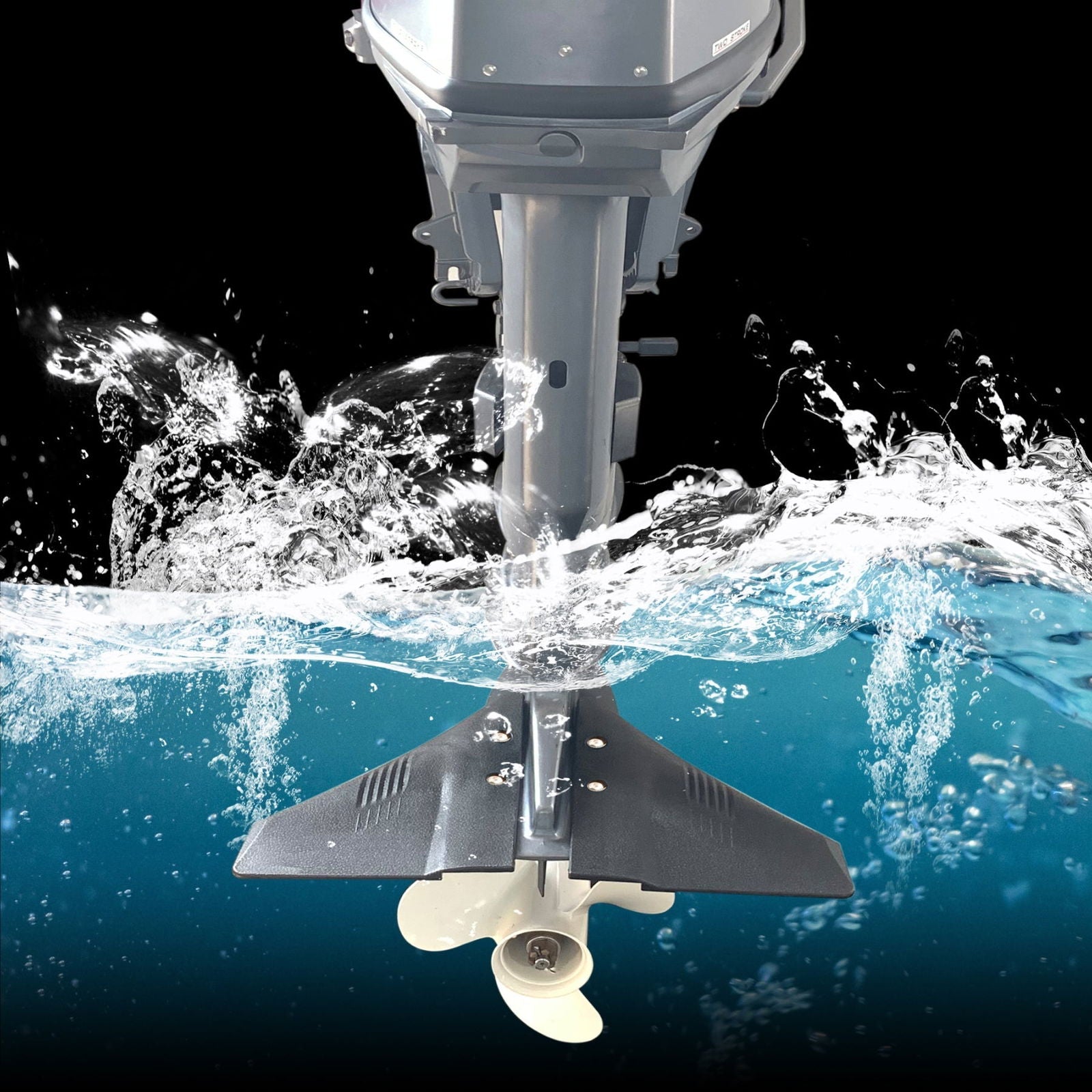 photo of JLM Marine hydrofoil stabilizer for 5-150 hp outboard brown