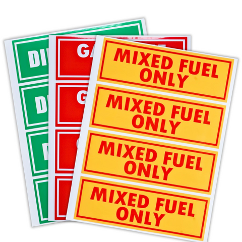 Fuel Identification Stickers – Fits Marine & Outdoor Equipment (Replaces OEM Labeling)